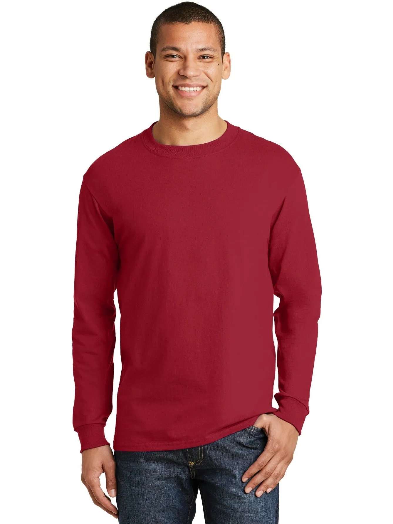 Hanes Beefy Long Sleeve Cotton T-Shirt