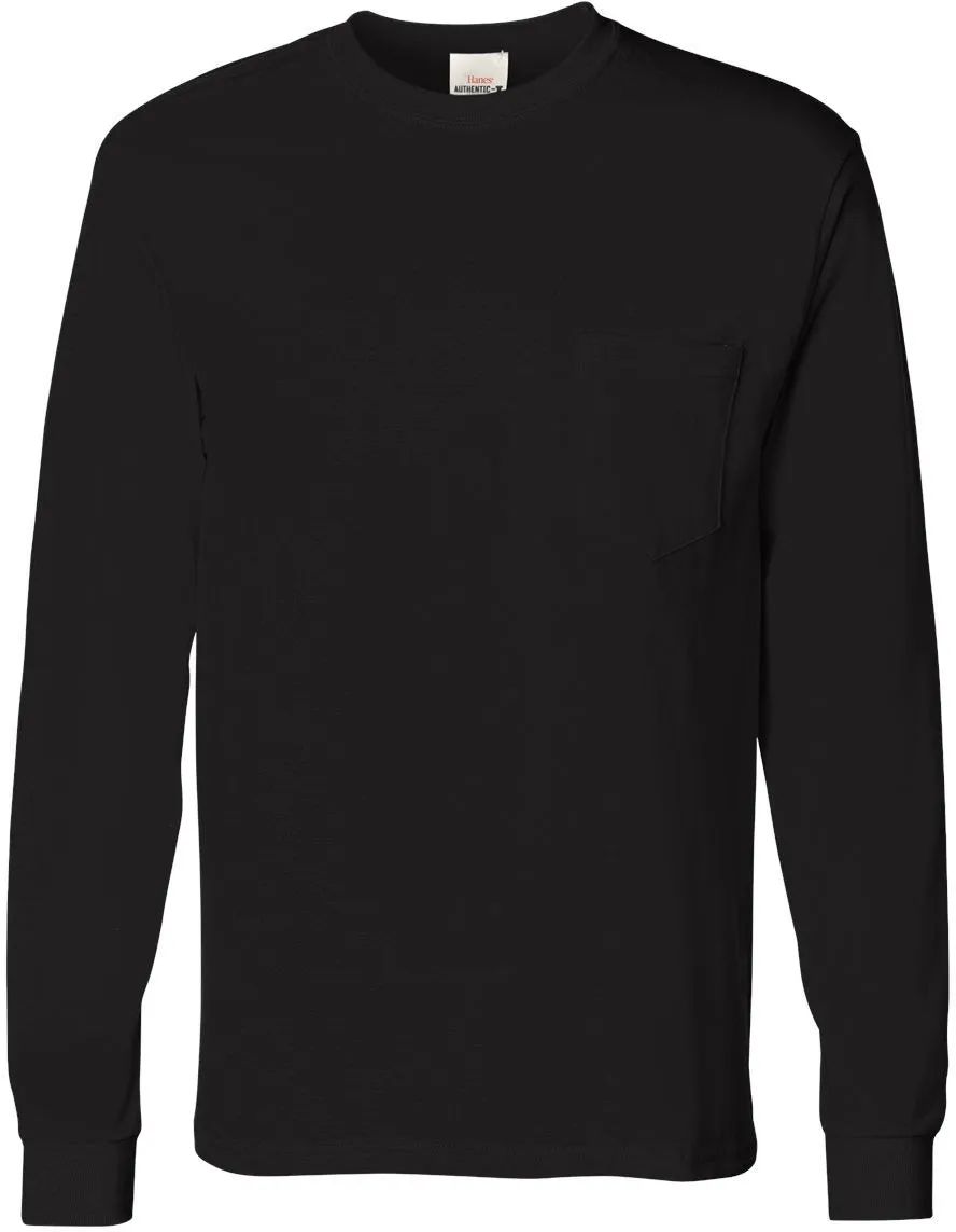 Hanes Men's Authentic Long-Sleeve Pocket T-Shirt