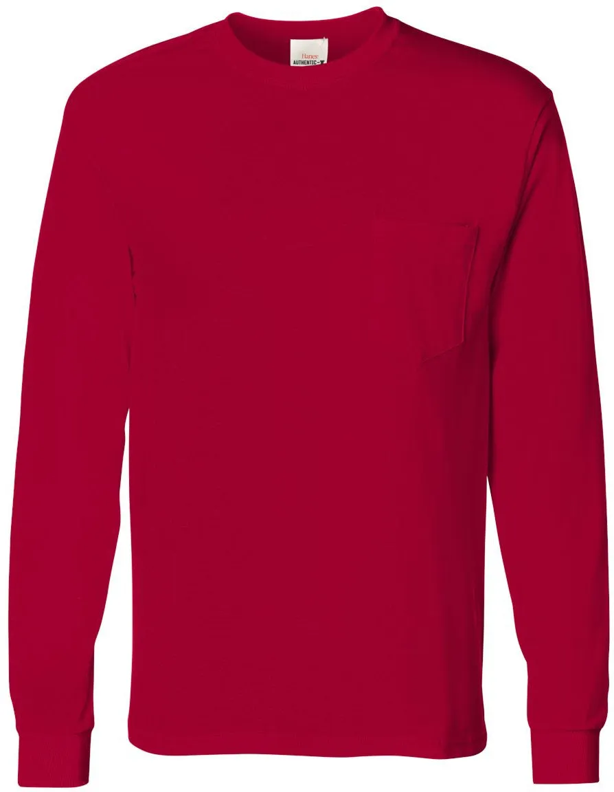 Hanes Men's Authentic Long-Sleeve Pocket T-Shirt