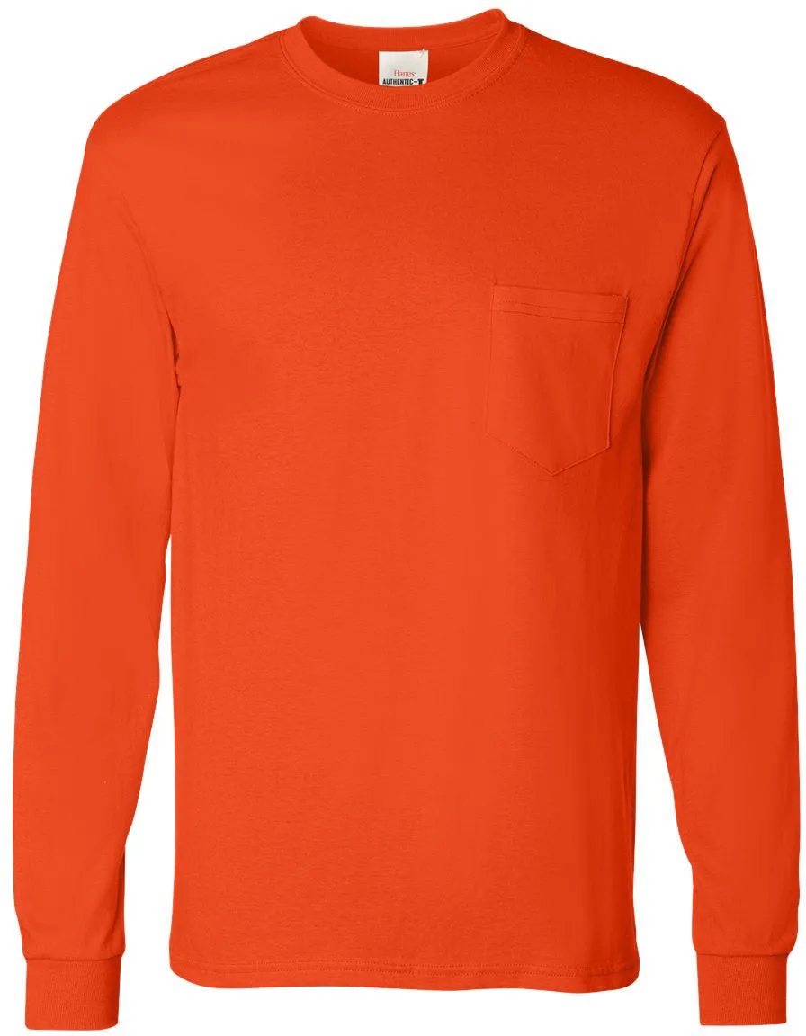 Hanes Men's Authentic Long-Sleeve Pocket T-Shirt