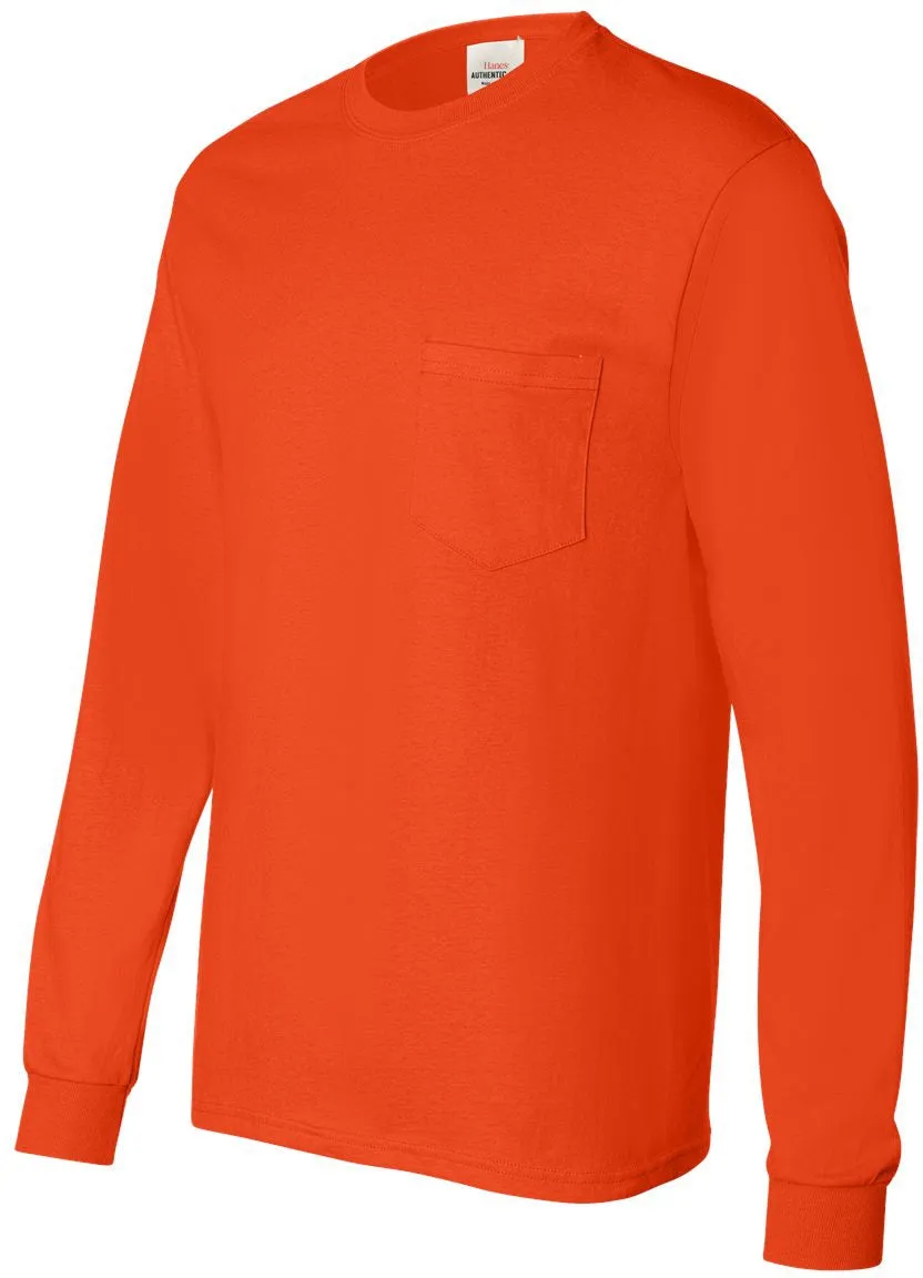 Hanes Men's Authentic Long-Sleeve Pocket T-Shirt