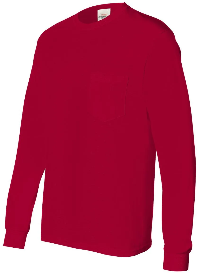 Hanes Men's Authentic Long-Sleeve Pocket T-Shirt