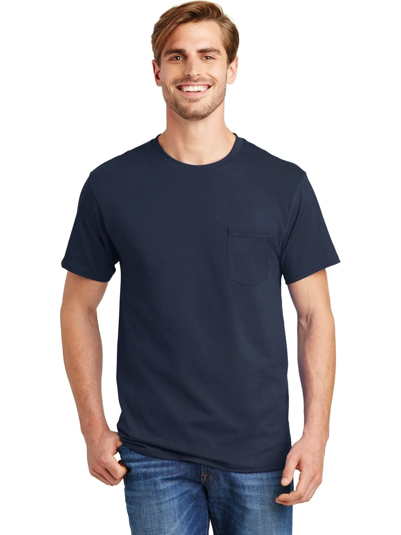 HanesAuthentic Cotton T-Shirt with Pocket