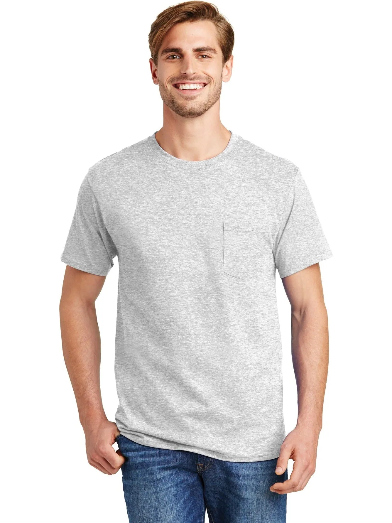 HanesAuthentic Cotton T-Shirt with Pocket