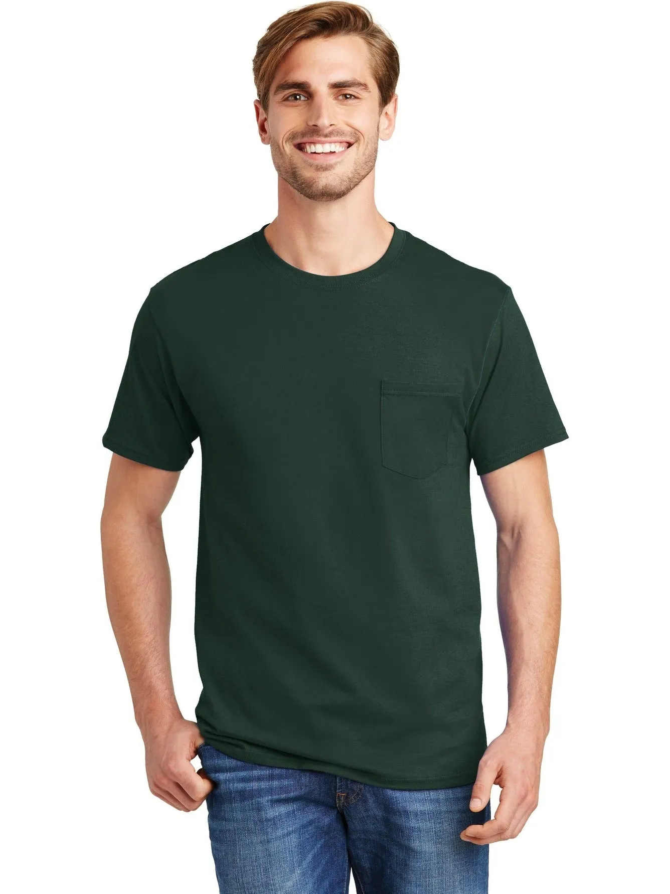 HanesAuthentic Cotton T-Shirt with Pocket