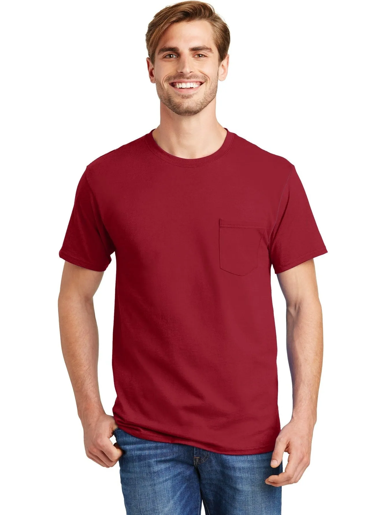 HanesAuthentic Cotton T-Shirt with Pocket