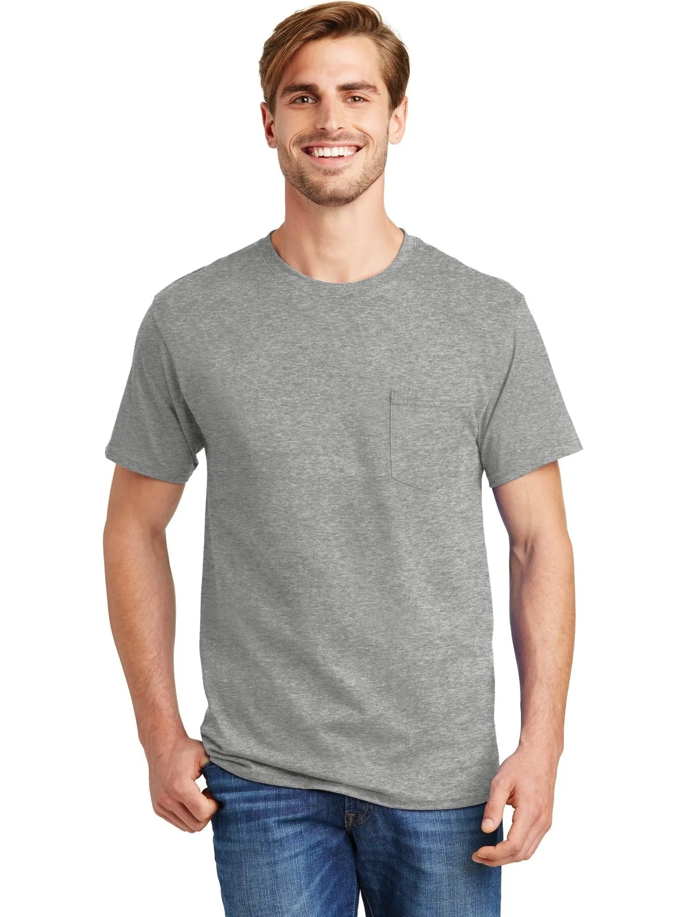 HanesAuthentic Cotton T-Shirt with Pocket