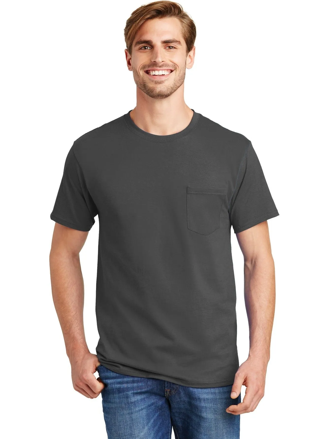 HanesAuthentic Cotton T-Shirt with Pocket