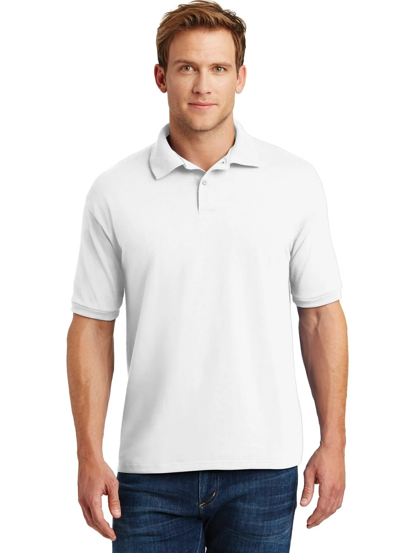 HanesEcoSmart5.2-Ounce Jersey Knit Sport Shirt