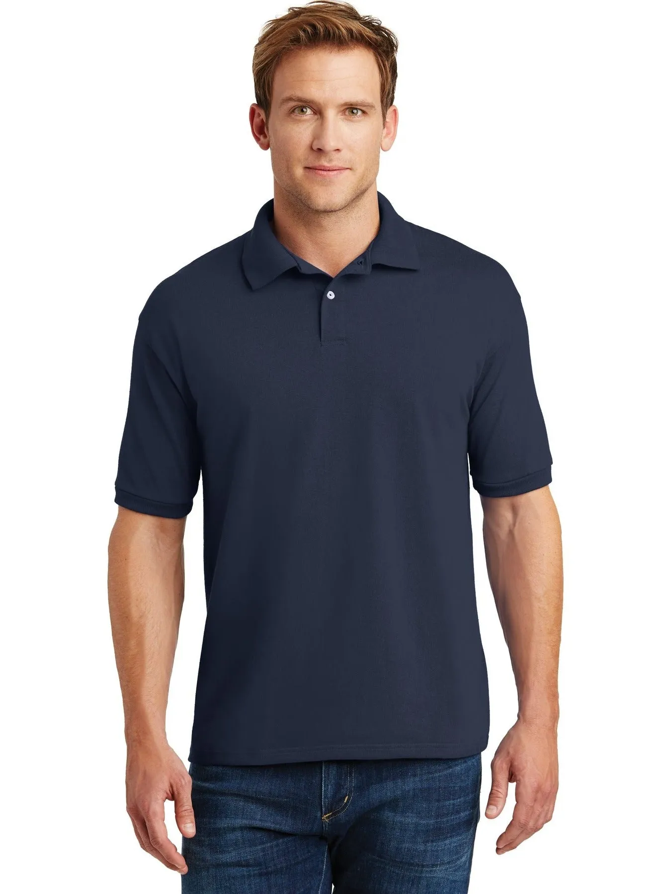 HanesEcoSmart5.2-Ounce Jersey Knit Sport Shirt