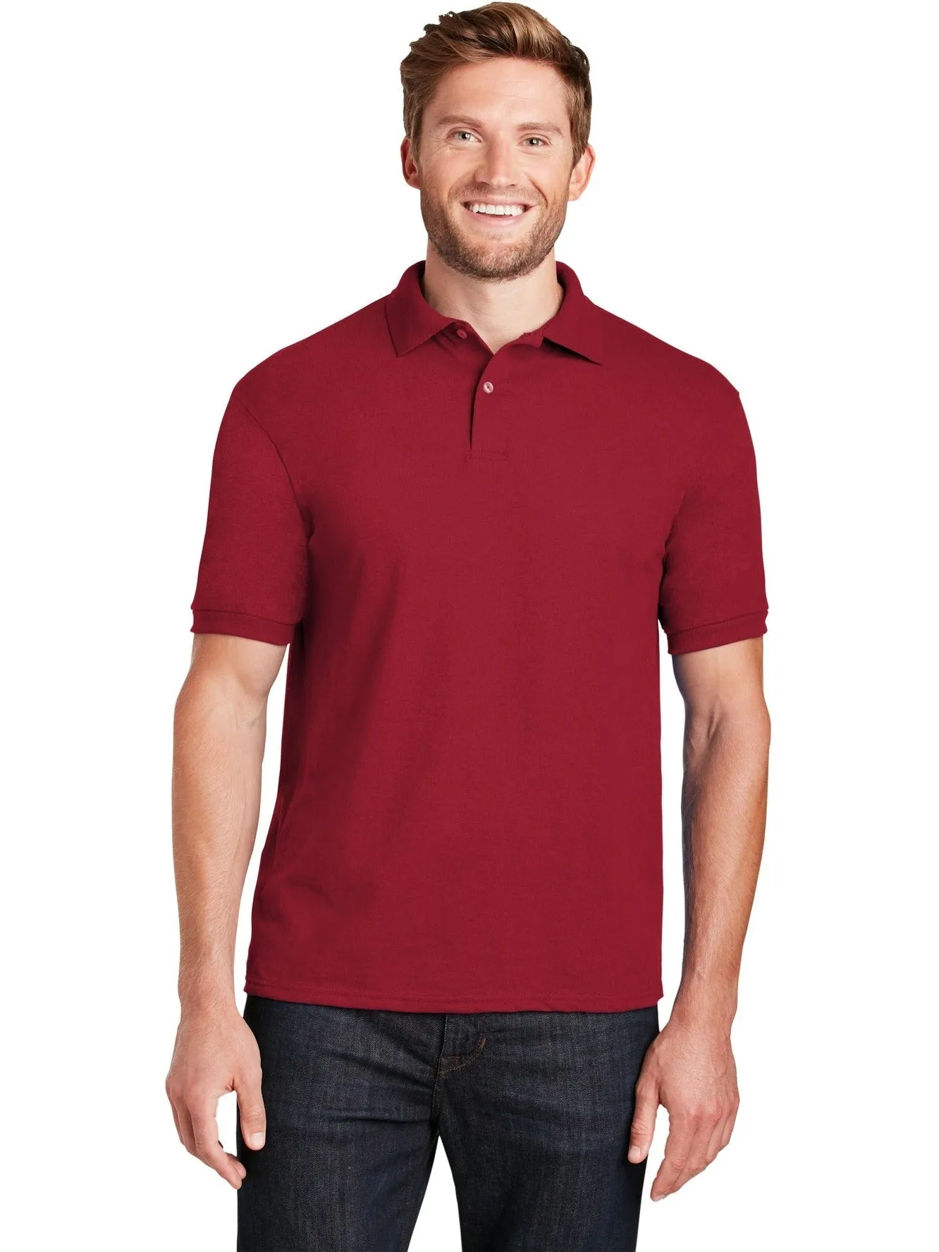 HanesEcoSmart5.2-Ounce Jersey Knit Sport Shirt
