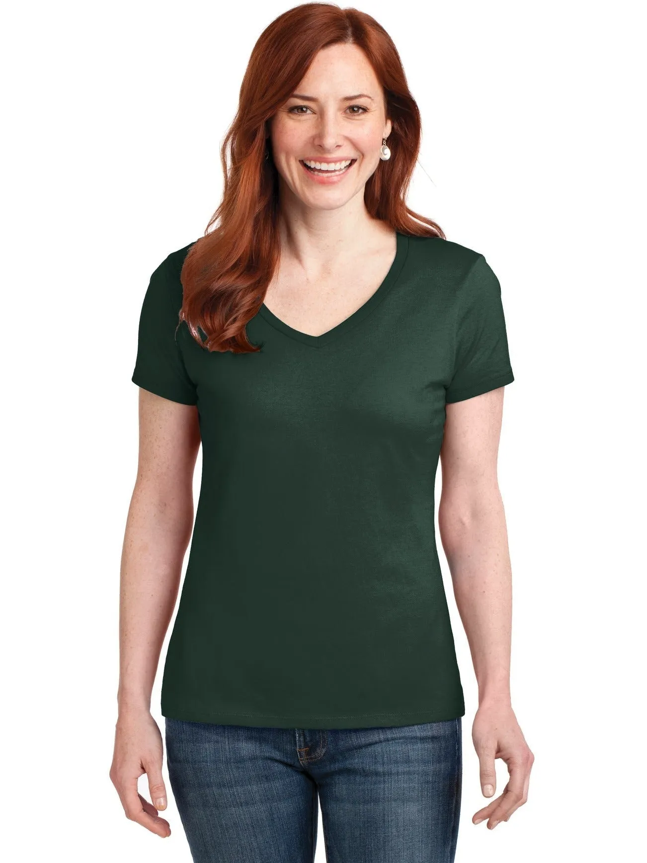 HanesLadies Nano-TCotton V-Neck T-Shirt