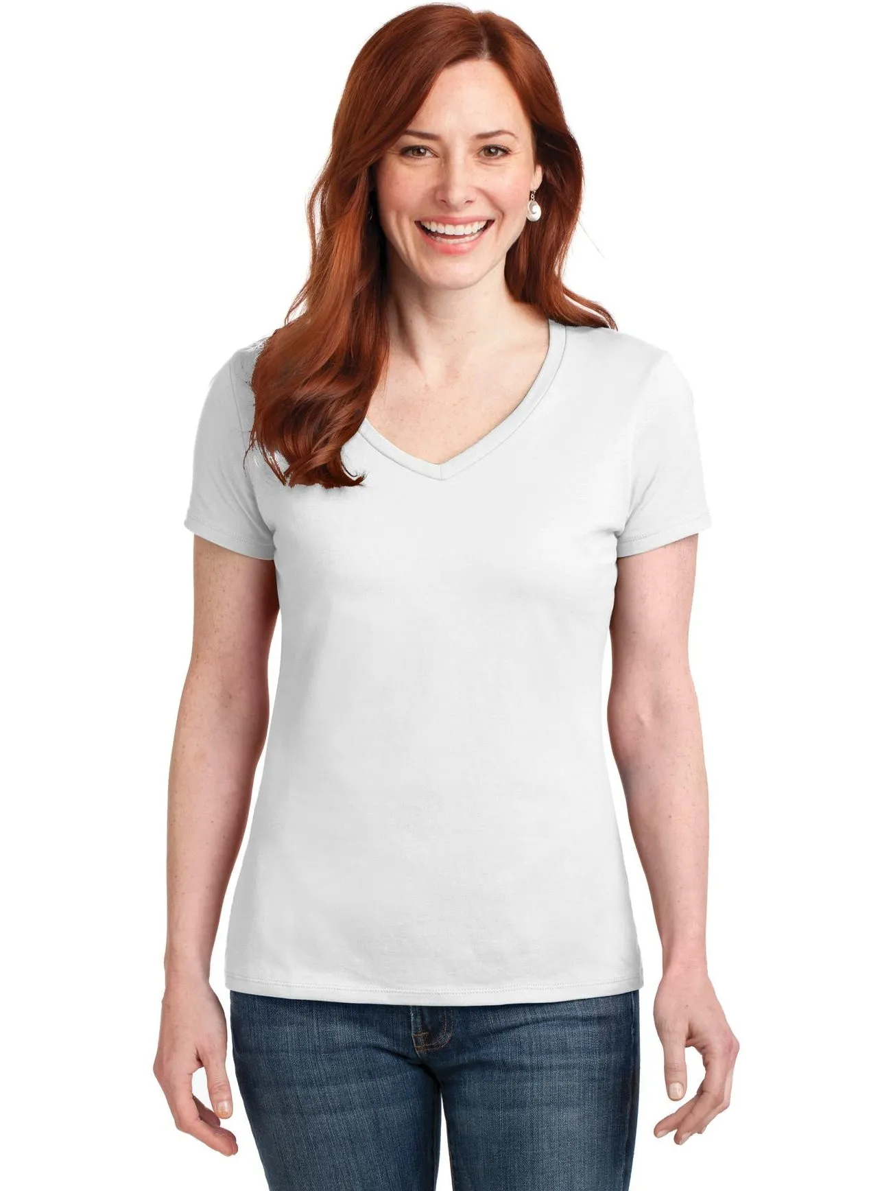 HanesLadies Nano-TCotton V-Neck T-Shirt