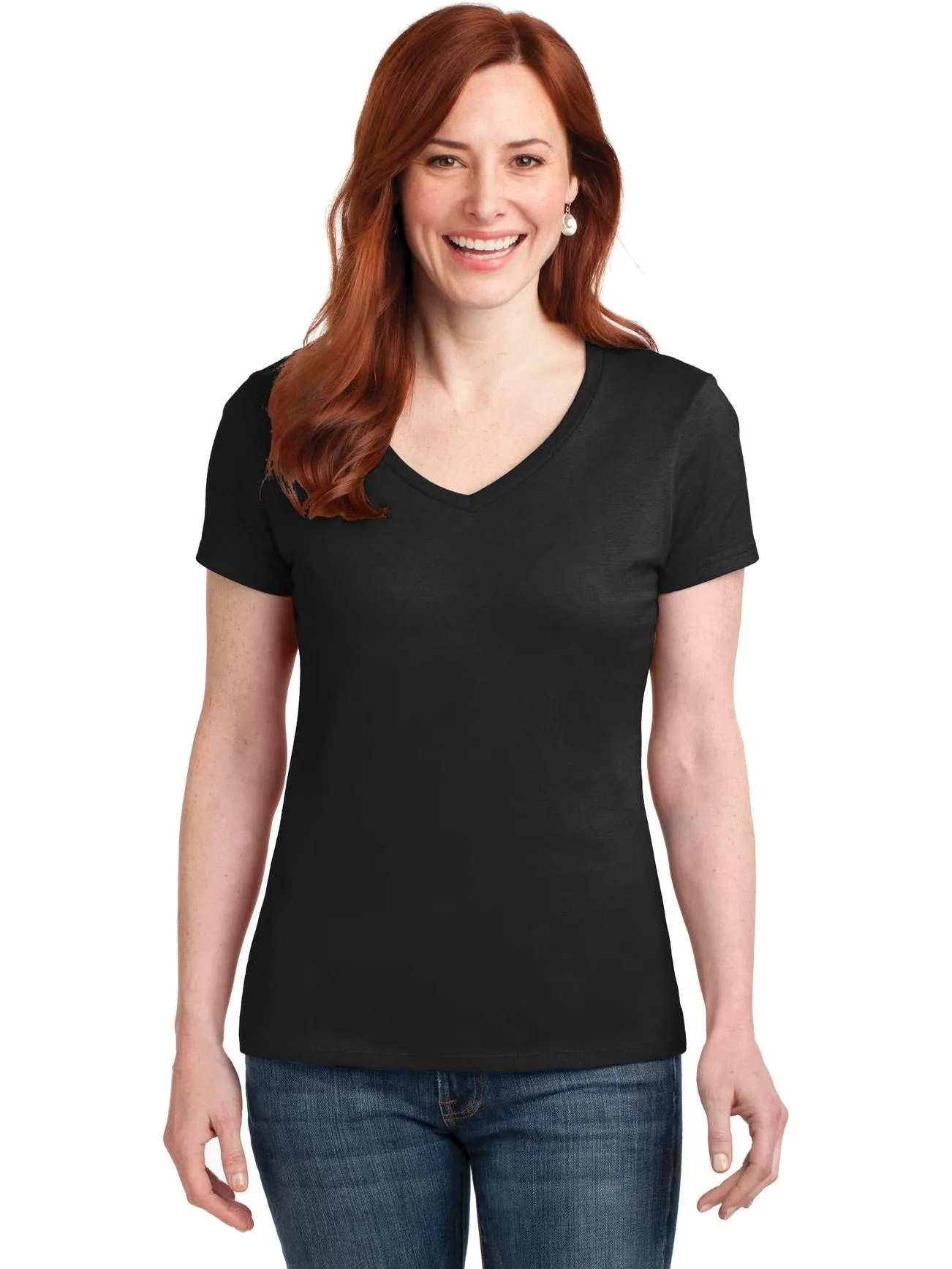 HanesLadies Nano-TCotton V-Neck T-Shirt
