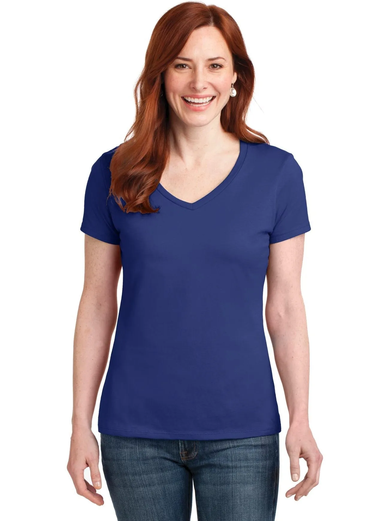 HanesLadies Nano-TCotton V-Neck T-Shirt