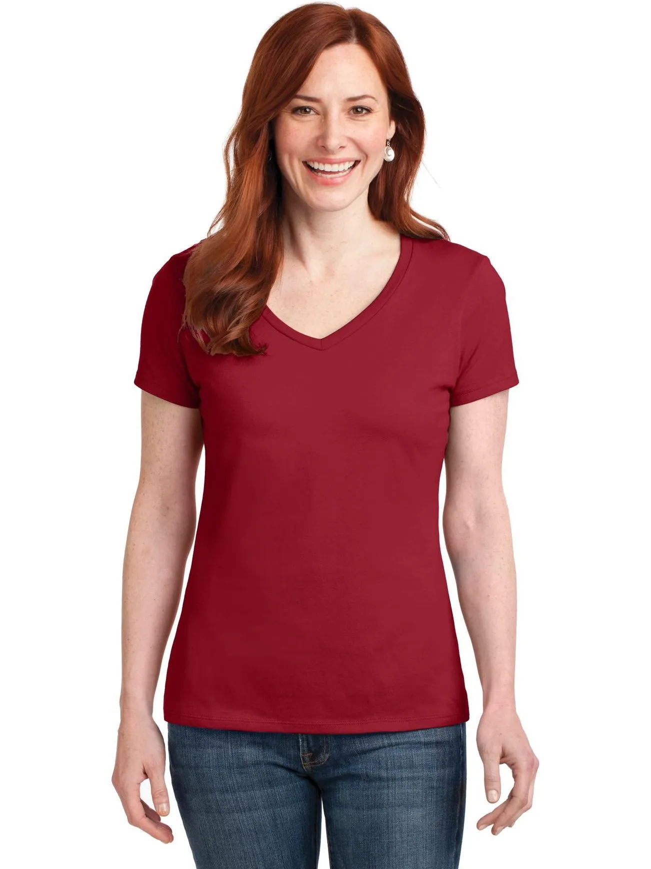 HanesLadies Nano-TCotton V-Neck T-Shirt