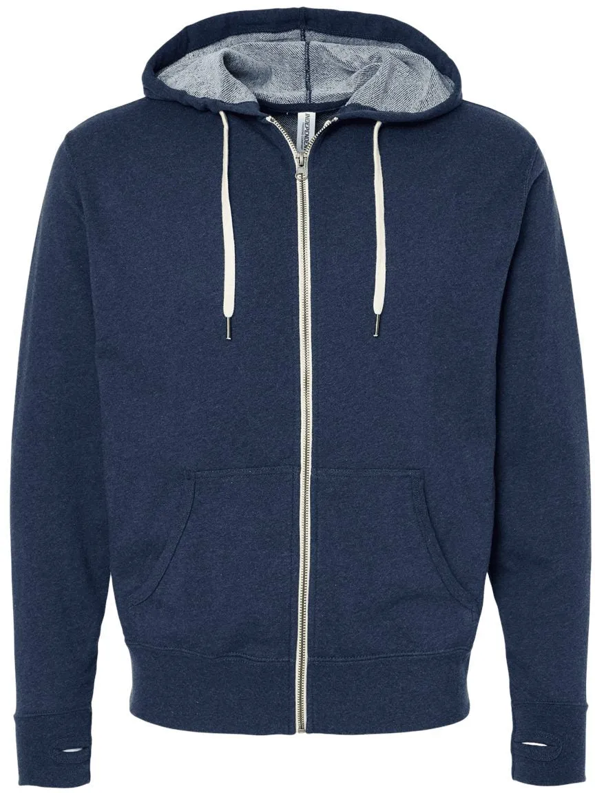 Independent Trading Co. Heathered French Terry Full-Zip Hooded Sweatshirt