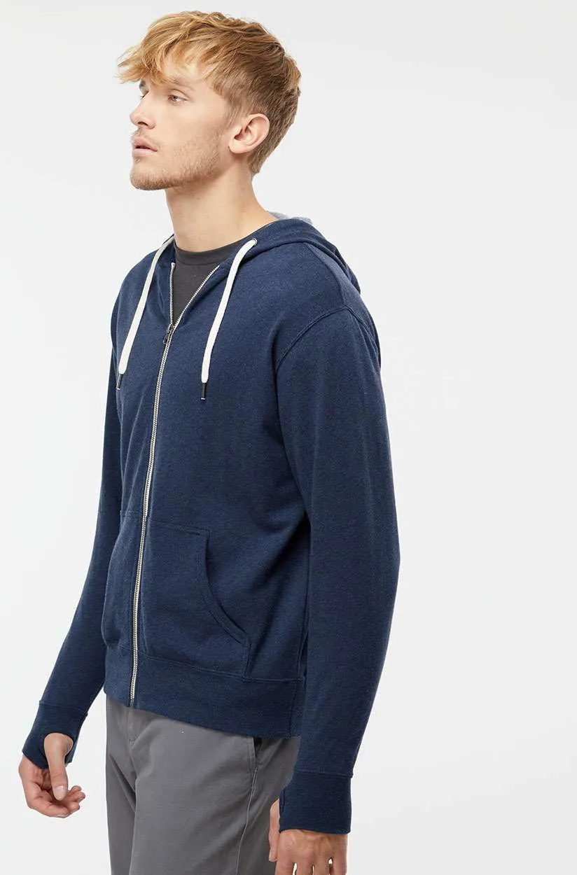 Independent Trading Co. Heathered French Terry Full-Zip Hooded Sweatshirt