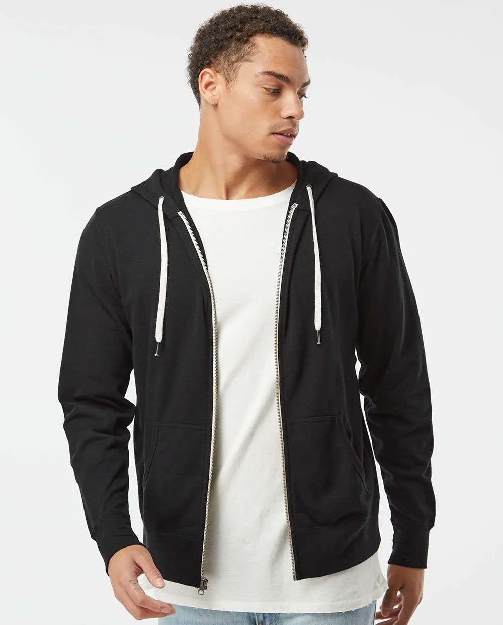 Independent Trading Co. Heathered French Terry Full-Zip Hooded Sweatshirt