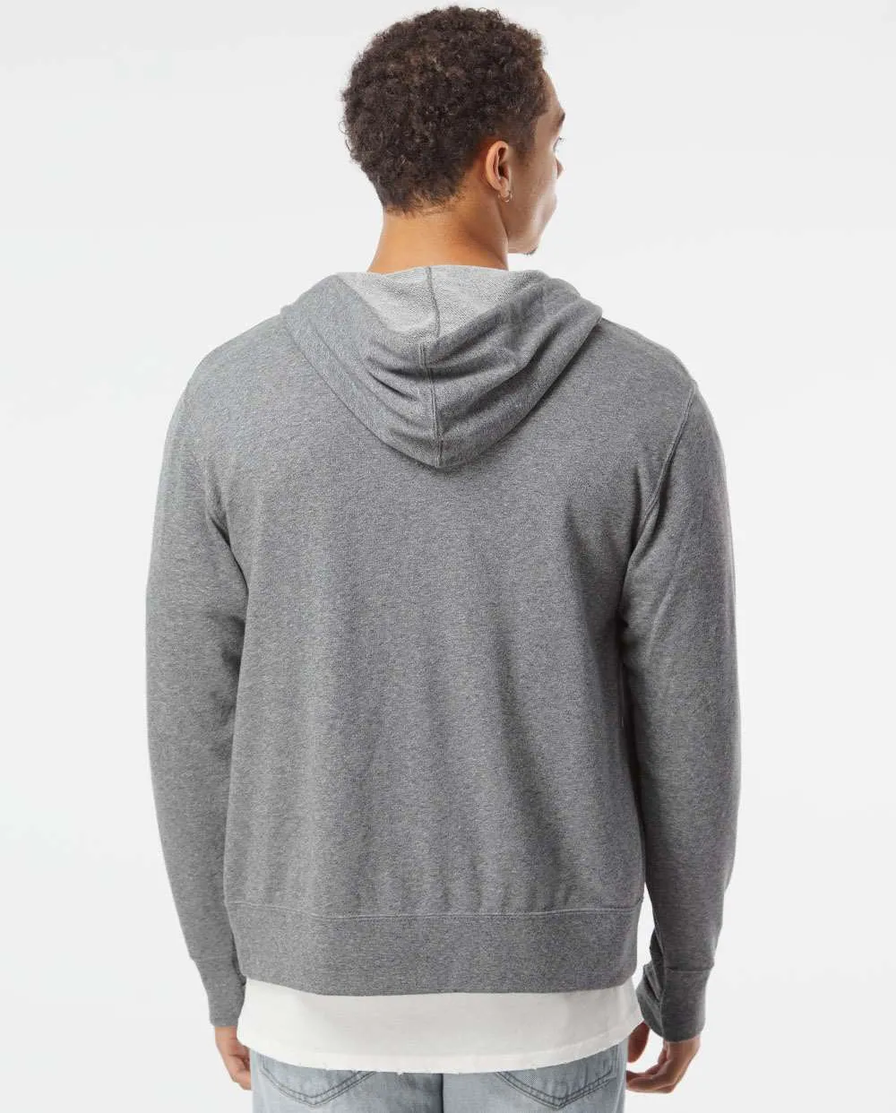 Independent Trading Co. Heathered French Terry Full-Zip Hooded Sweatshirt