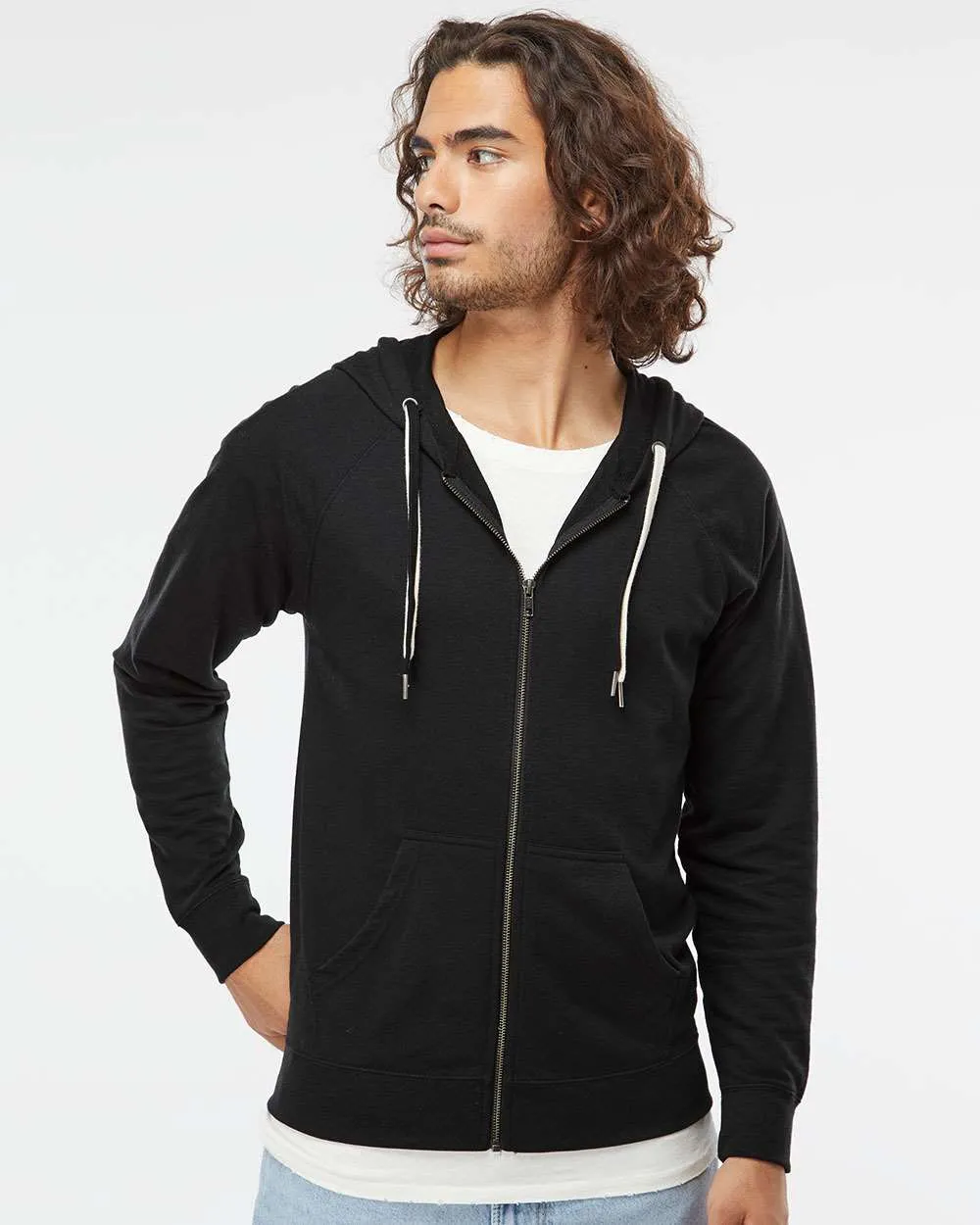 Independent Trading Co. Icon Lightweight Loopback Terry Zip Hood