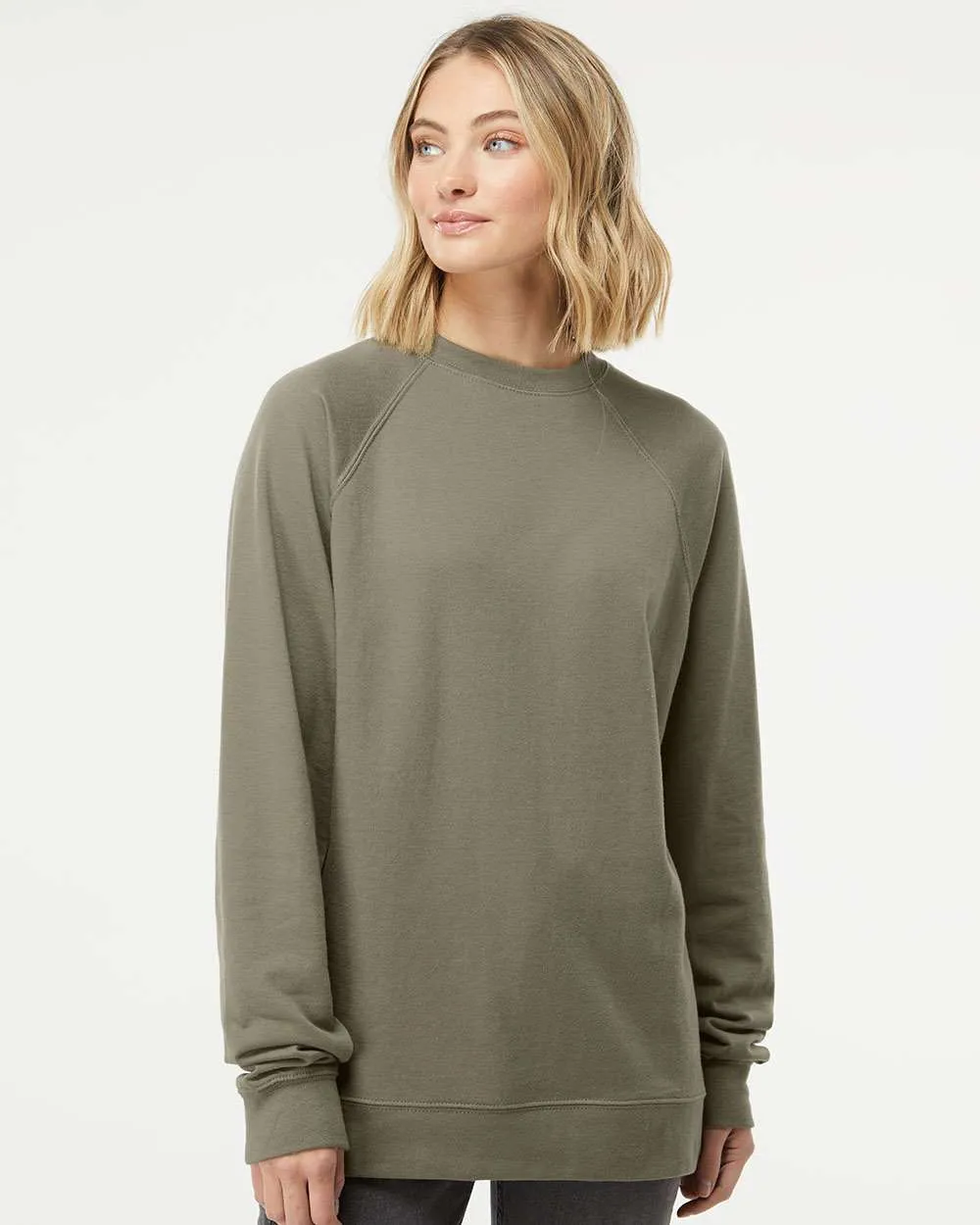 Independent Trading Co. Icon Unisex Lightweight Loopback Terry Crewneck Sweatshirt