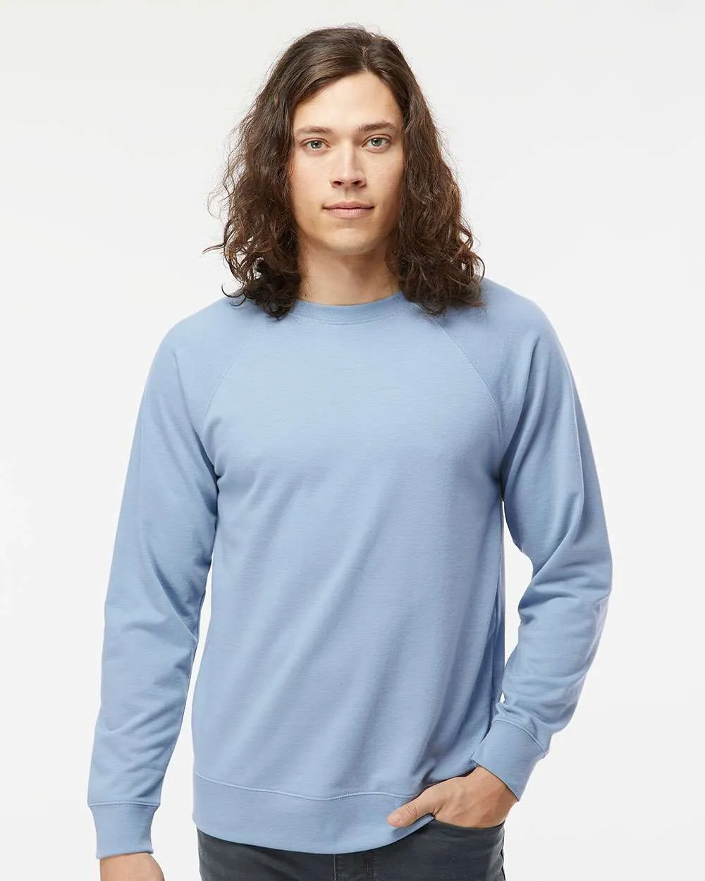Independent Trading Co. Icon Unisex Lightweight Loopback Terry Crewneck Sweatshirt