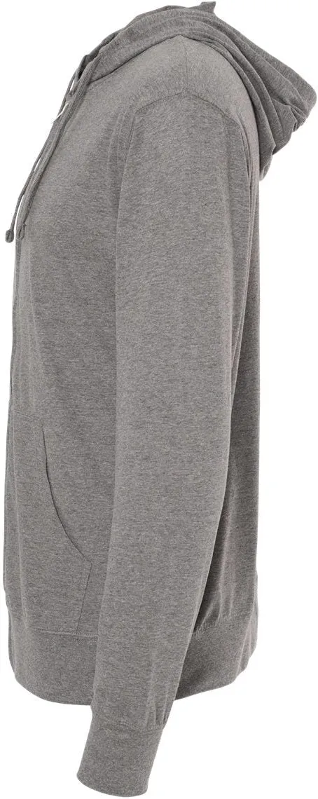 Independent Trading Co. Lightweight Jersey Full-Zip Hooded T-Shirt