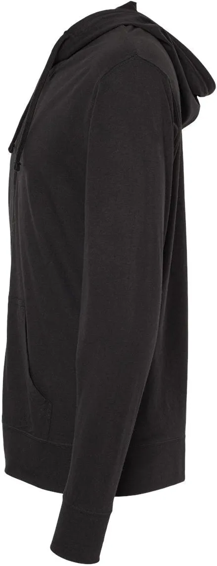 Independent Trading Co. Lightweight Jersey Full-Zip Hooded T-Shirt
