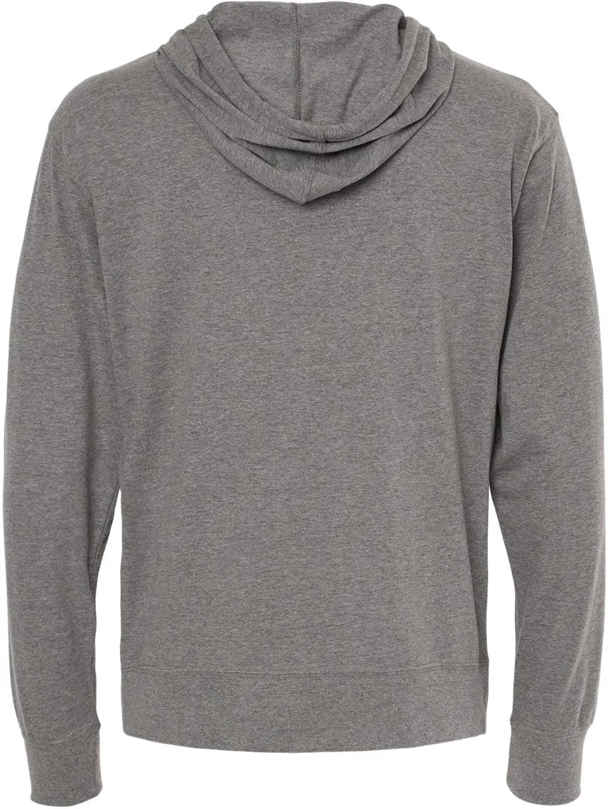 Independent Trading Co. Lightweight Jersey Full-Zip Hooded T-Shirt