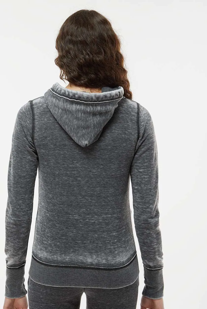 J America Ladies Zen Fleece Full-Zip Hooded Sweatshirt