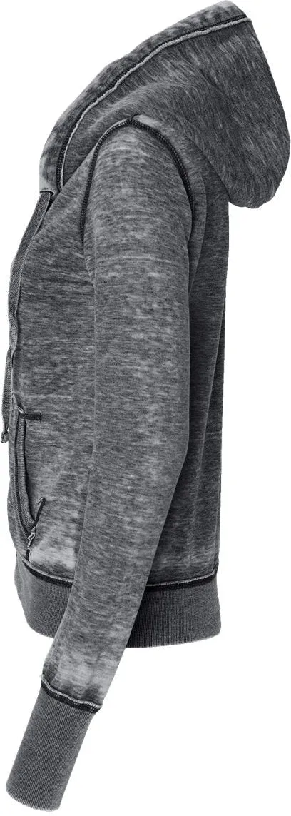 J America Ladies Zen Fleece Full-Zip Hooded Sweatshirt