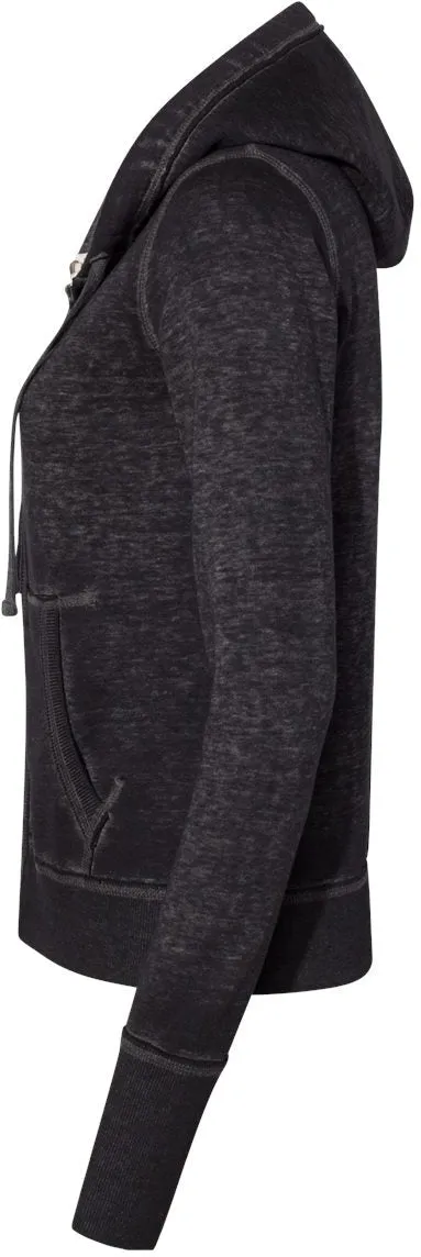 J America Ladies Zen Fleece Full-Zip Hooded Sweatshirt