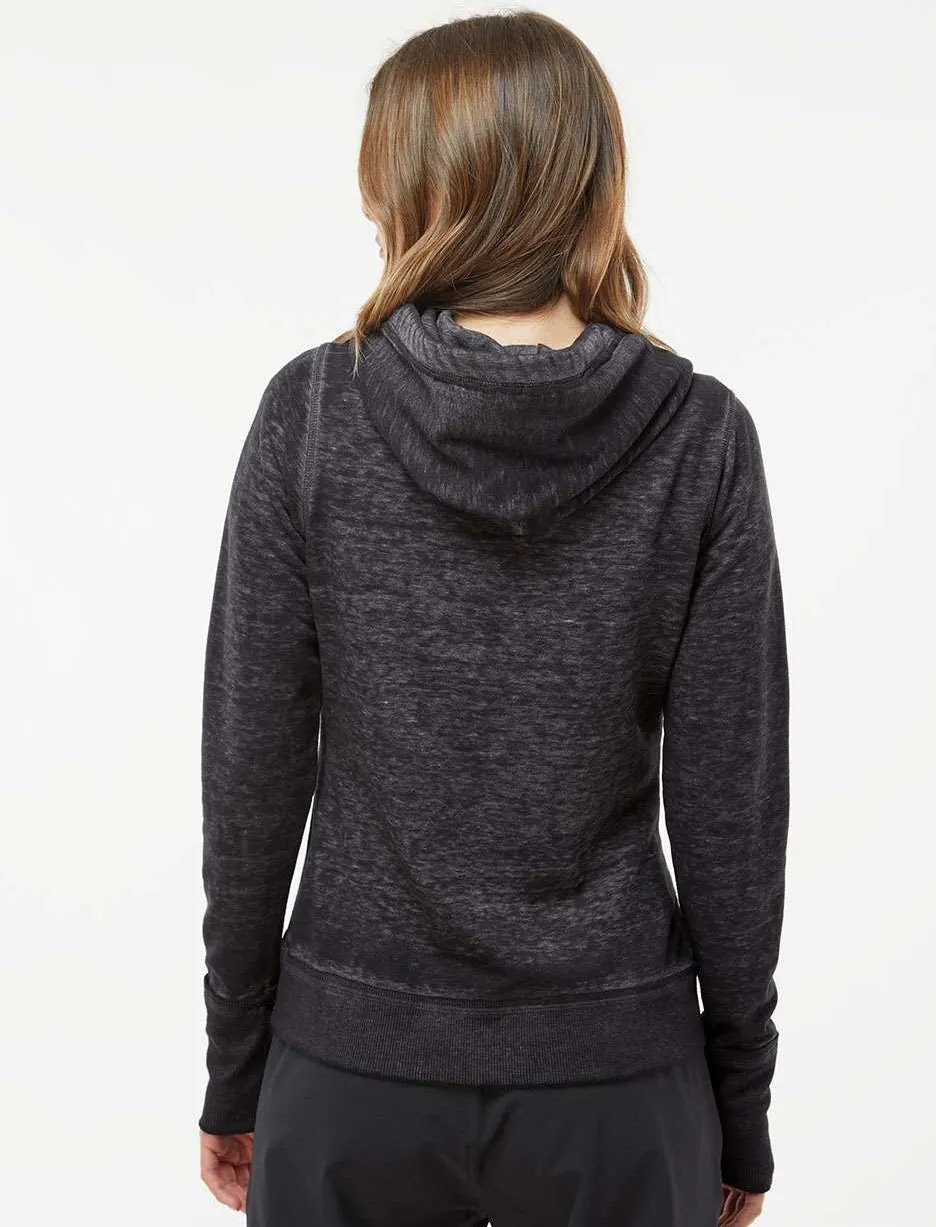 J America Ladies Zen Fleece Full-Zip Hooded Sweatshirt