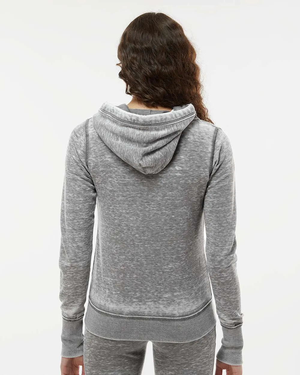 J America Ladies Zen Fleece Full-Zip Hooded Sweatshirt