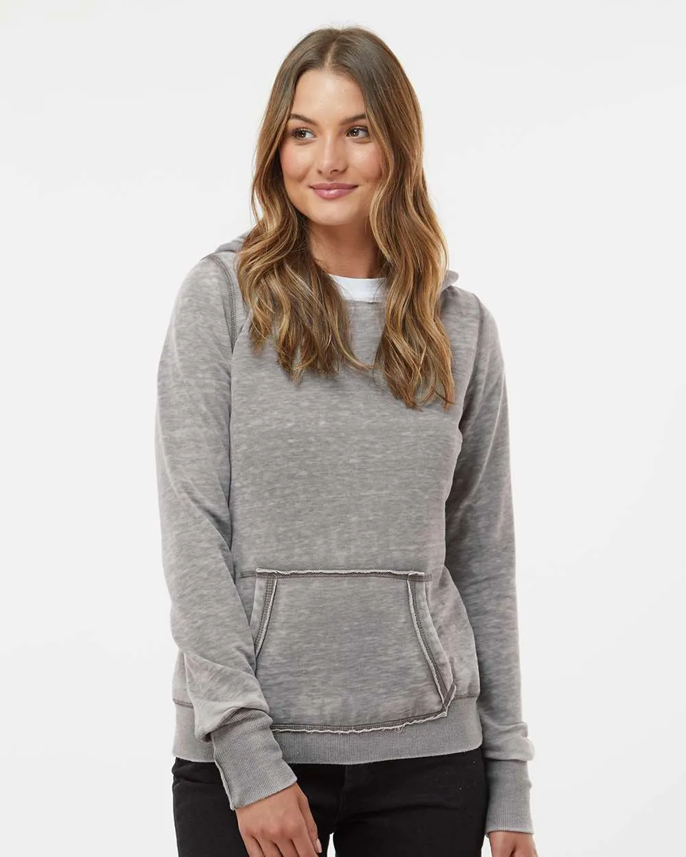 J America Ladies Zen Fleece Hooded Sweatshirt