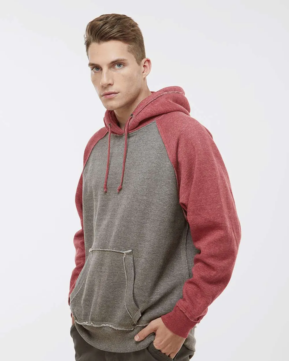J America Vintage Heather Hooded Sweatshirt