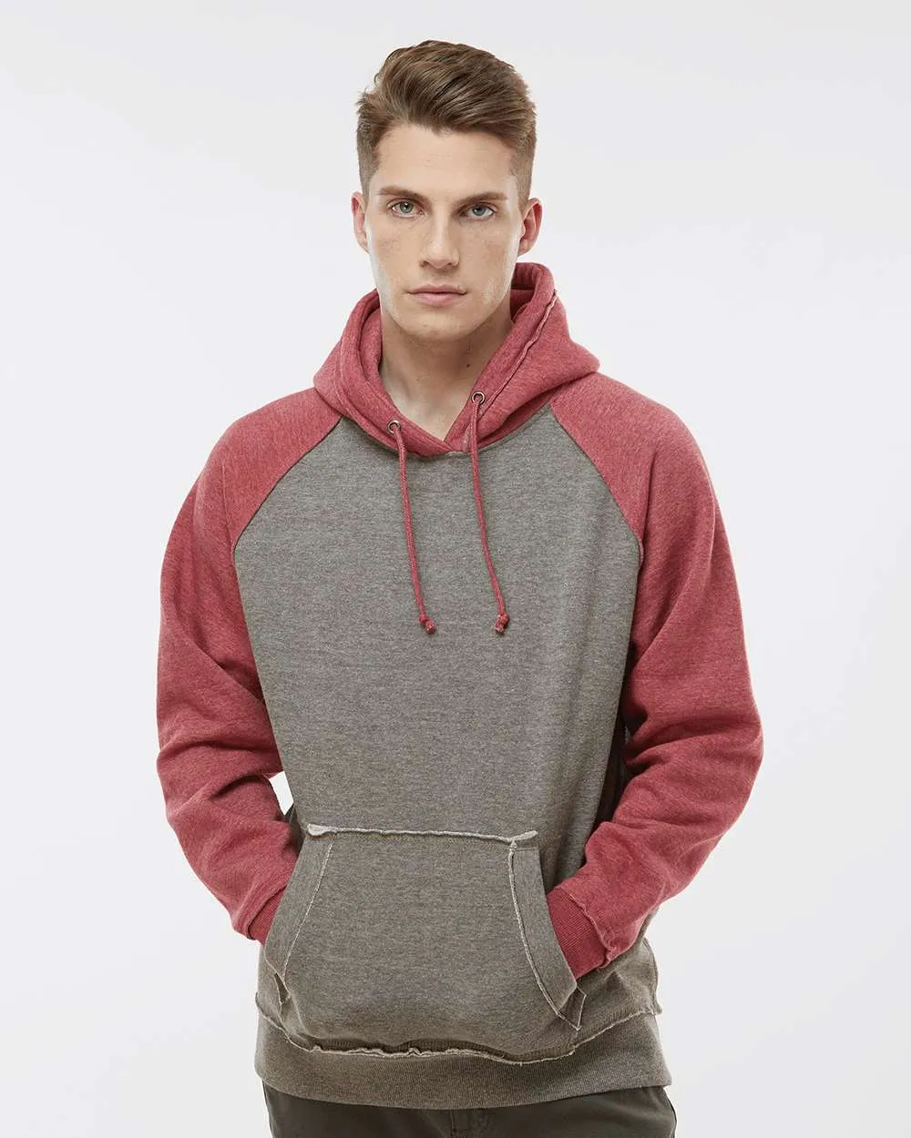 J America Vintage Heather Hooded Sweatshirt