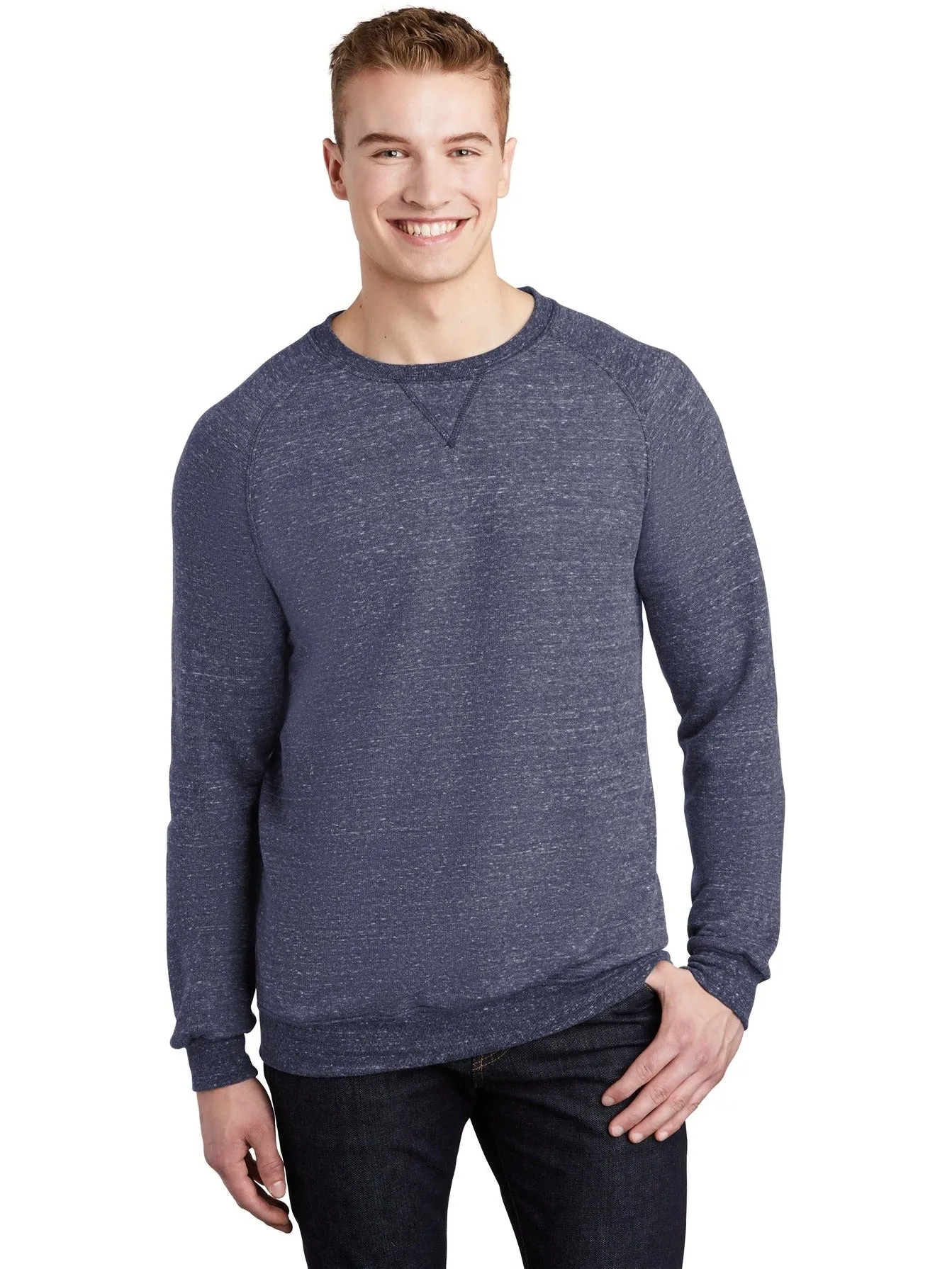 JerzeesSnow Heather French Terry Raglan Crew
