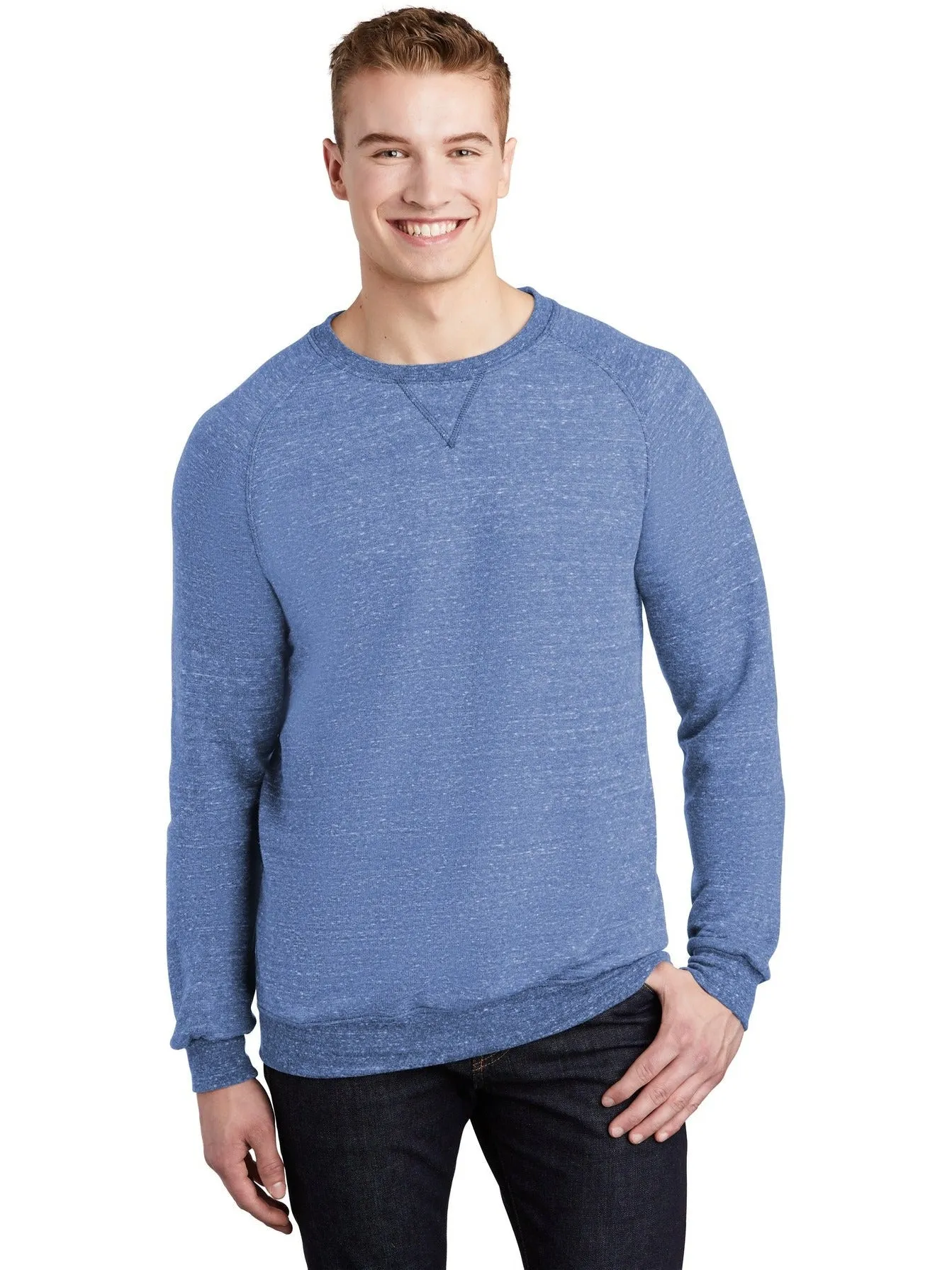 JerzeesSnow Heather French Terry Raglan Crew