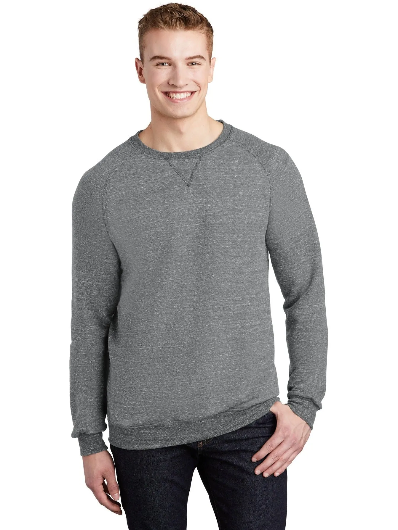 JerzeesSnow Heather French Terry Raglan Crew