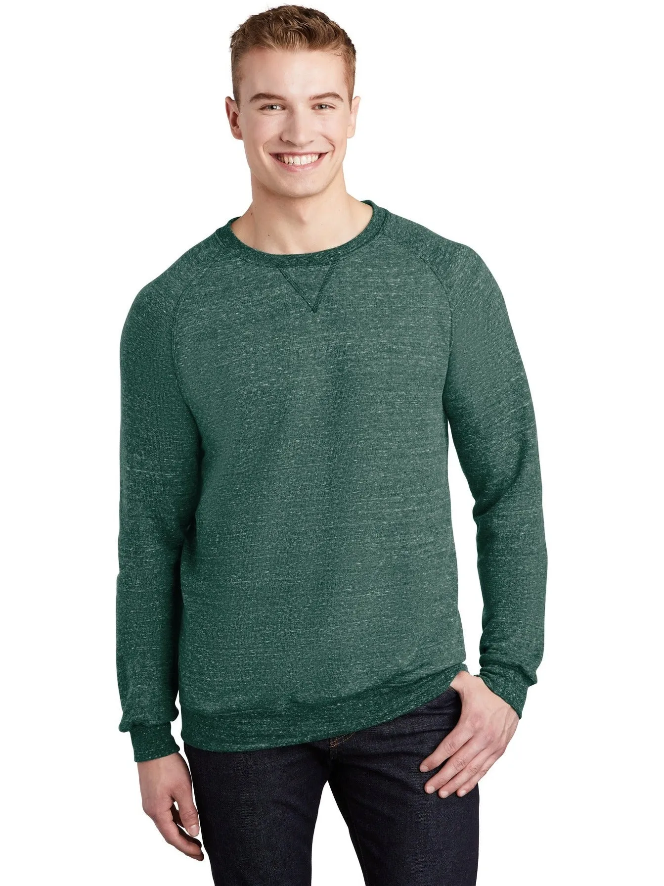 JerzeesSnow Heather French Terry Raglan Crew