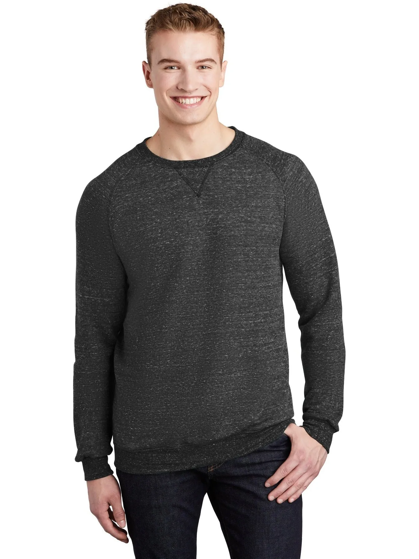 JerzeesSnow Heather French Terry Raglan Crew