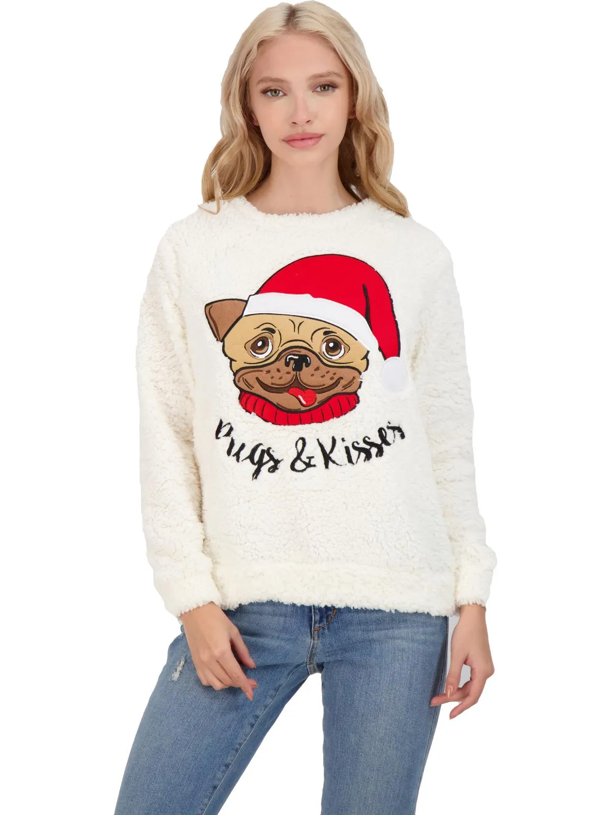 Juniors Womens Holiday Christmas Pullover Sweater