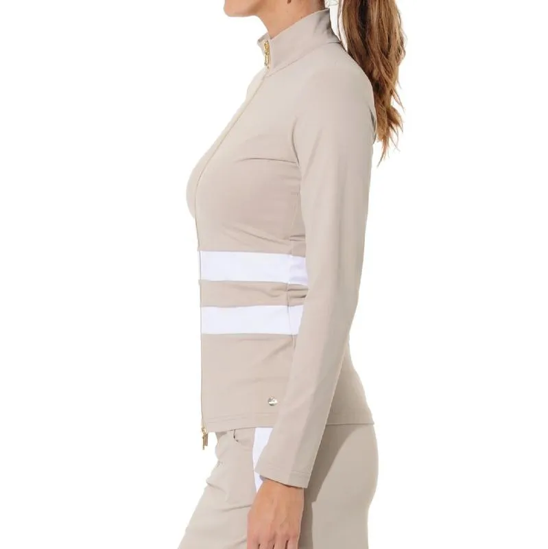 MDC Full Zip Jacket  - Taupe/White