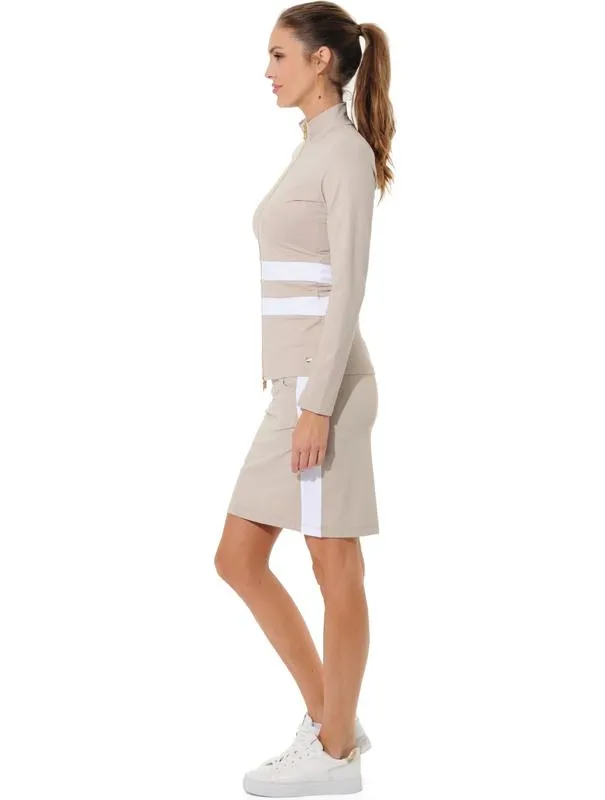 MDC Full Zip Jacket  - Taupe/White