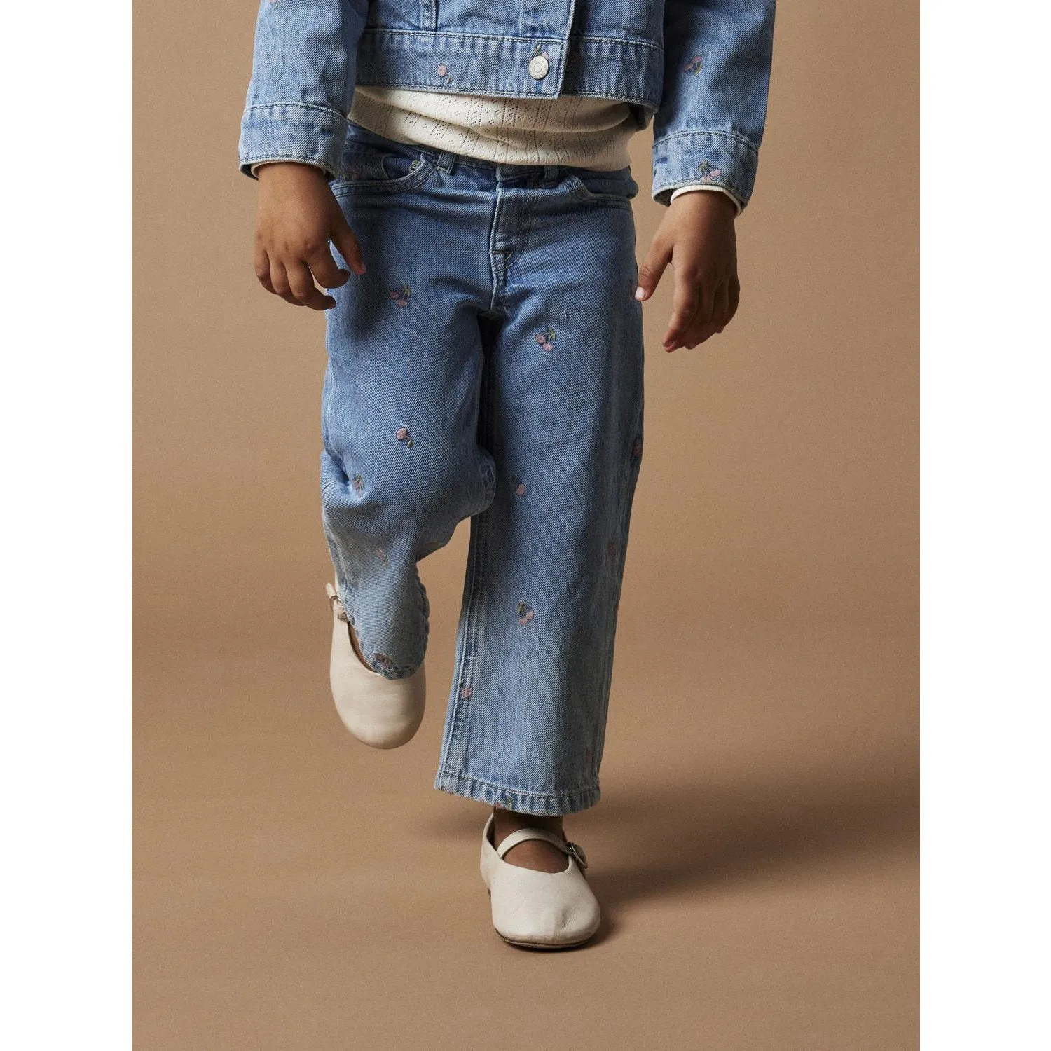 Name It Light Blue Denim Rose Wide Jeans
