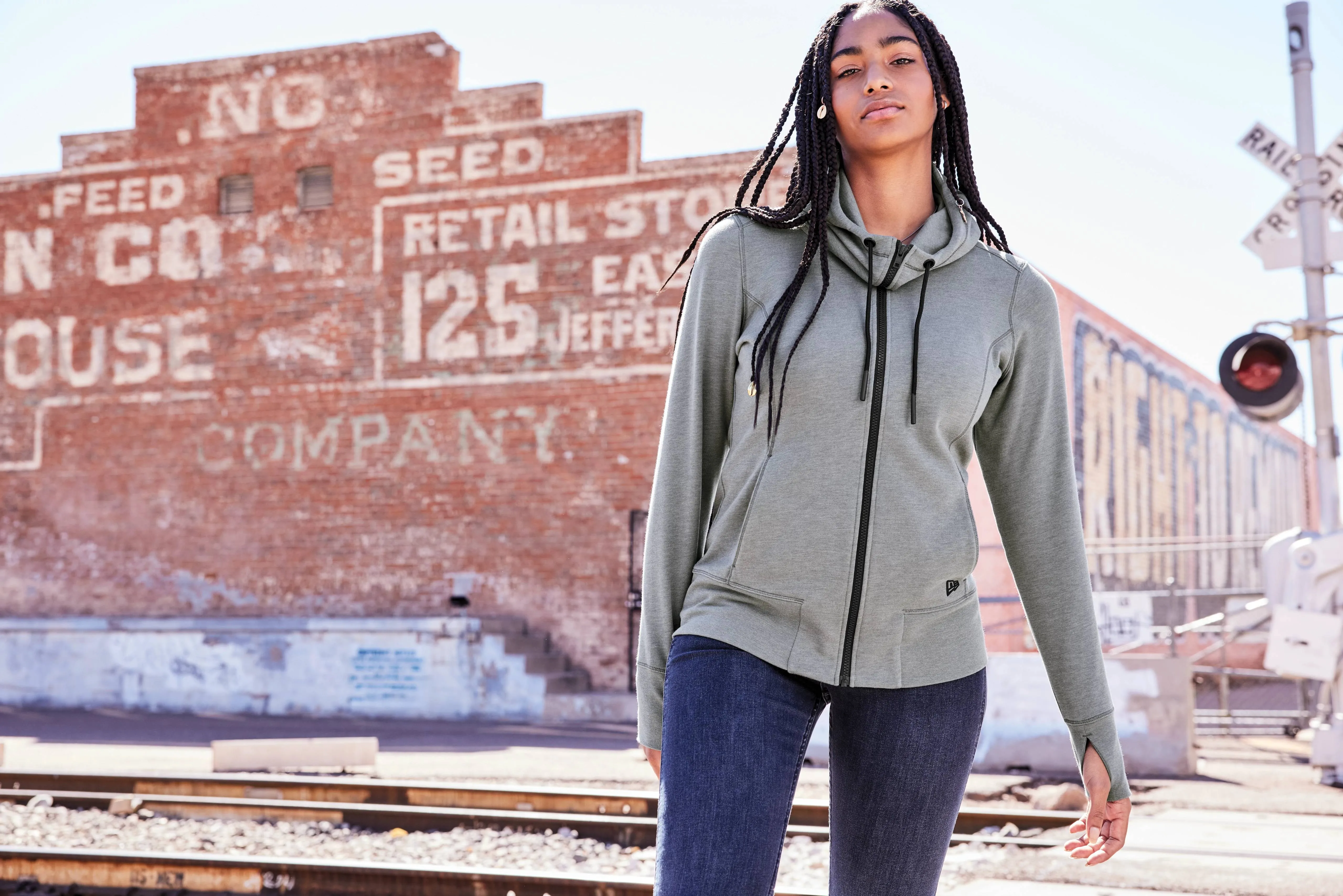 New Era Ladies Tri-Blend Fleece Full-Zip Hoodie