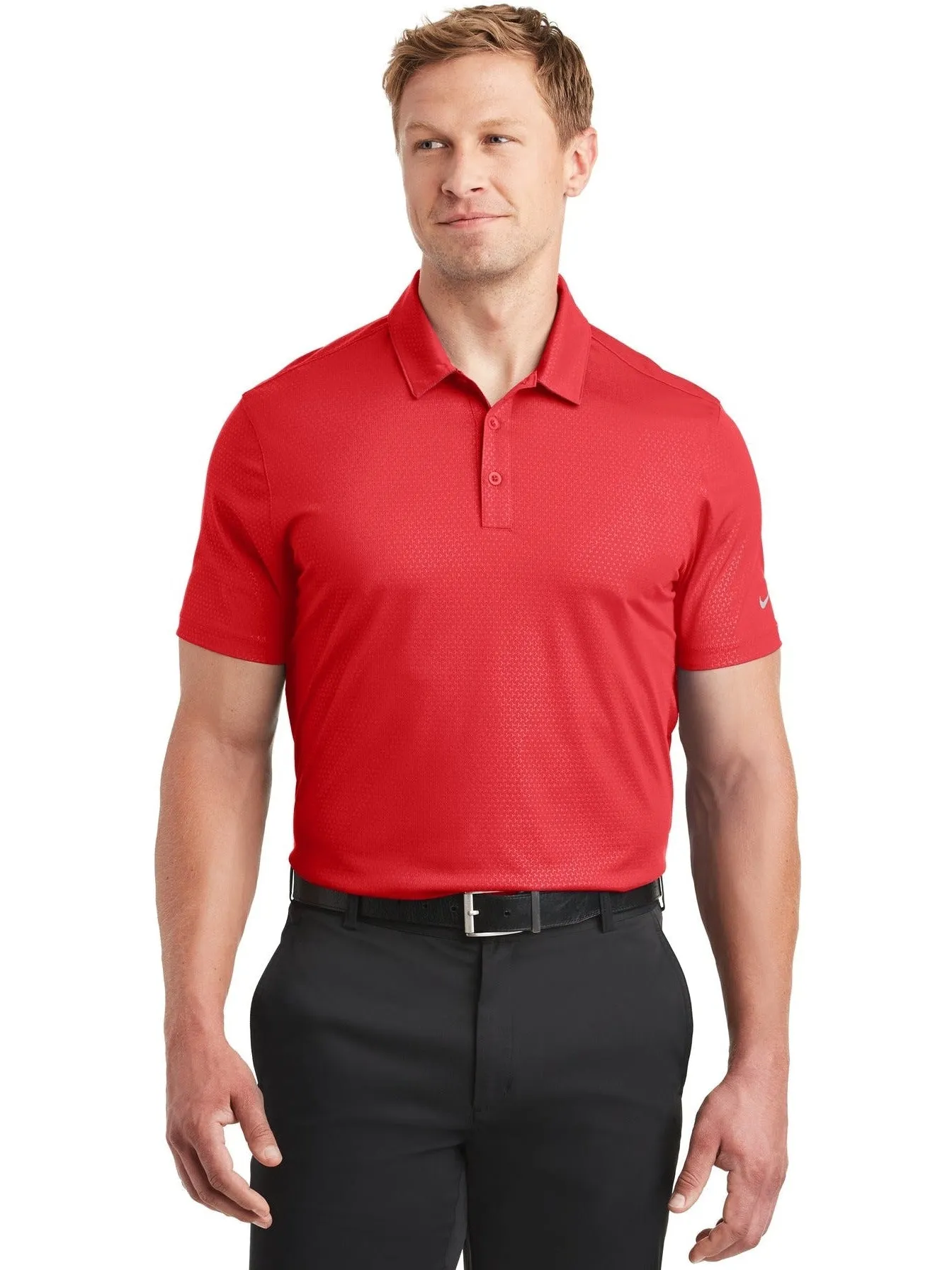 NIKE Dri-FIT Embossed Tri-Blade Polo