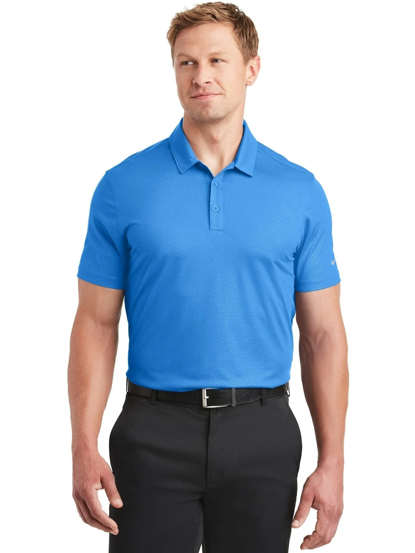 NIKE Dri-FIT Embossed Tri-Blade Polo